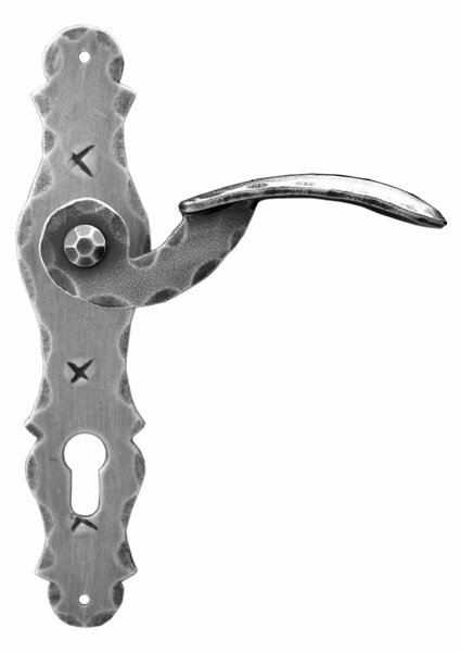 GALBUSERA Kovaná klika na dveře model 1093 - PZ, 90 mm, antická černá
