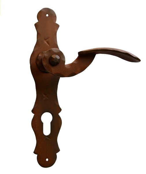 GALBUSERA Kovaná klika na dveře model 1093 - PZ, 90 mm, antická černá