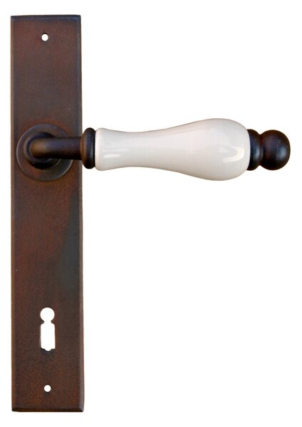 GALBUSERA Kovaná klika model 5-10 - PZ, 72 mm, antická černá, porcelán D5