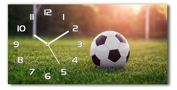 Moderní skleněné hodiny na stěnu Fotbal pl_zsp_60x30_f_110116373