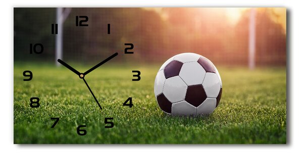 Moderní skleněné hodiny na stěnu Fotbal pl_zsp_60x30_f_110116373