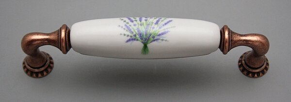 ÚCHYTKA MOSAZ - PORCELÁN (BÍLÝ) 128mm - CUOBLV218