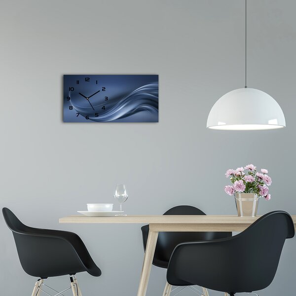 Moderní skleněné hodiny na stěnu Šedá vlna pl_zsp_60x30_f_110732966