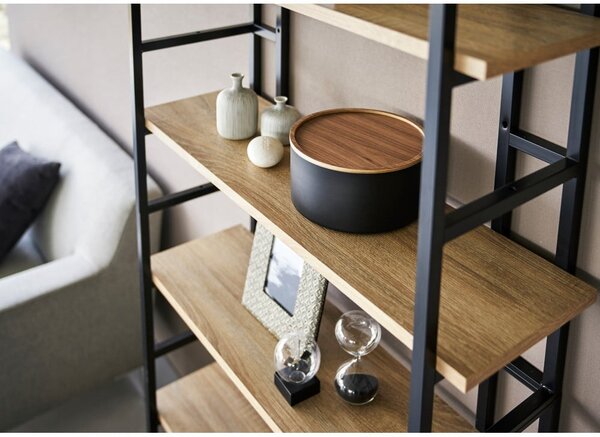 Černý kovový úložný box s víkem ø 22x11 cm Rin – YAMAZAKI
