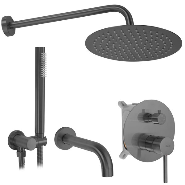 Rea Lungo, podomítkový vanovo-sprchový set + BOX, grafitová, REA-P6380
