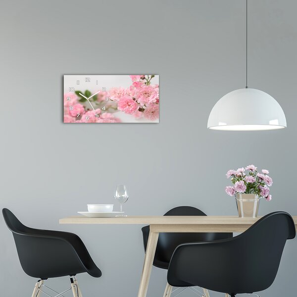 Moderní skleněné hodiny na stěnu Divoké růže pl_zsp_60x30_f_113333755