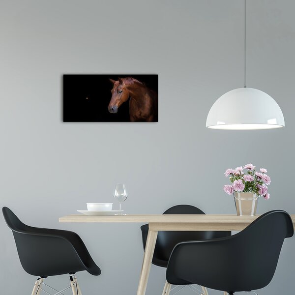 Moderní skleněné hodiny na stěnu Hnědý kůň pl_zsp_60x30_f_114030424