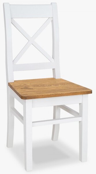 Dřevěná provence jídelní židle bílo hnědá, Lille