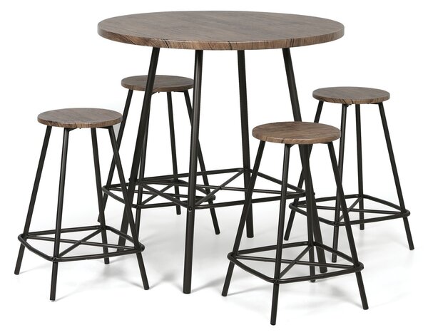 Jídelní/barová sada WELLINGTON ROUND, stůl průměr 90 cm + 4 židle
