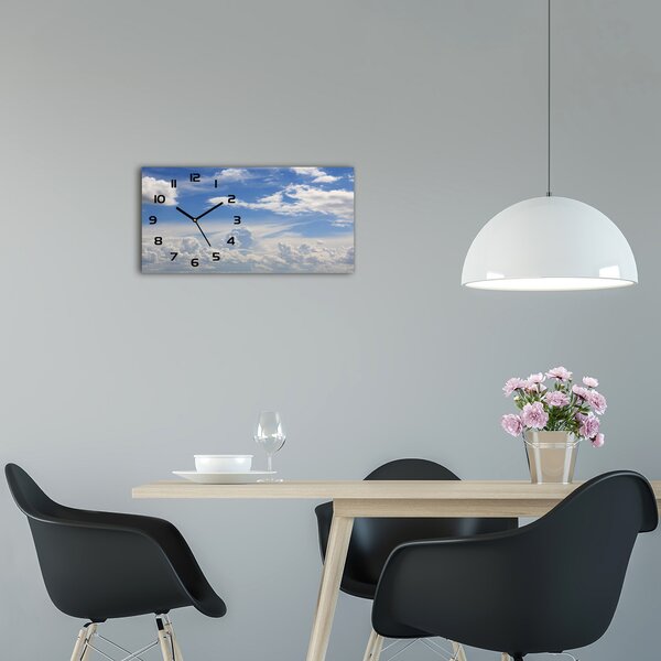 Skleněné hodiny na stěnu Mraky na nebi pl_zsp_60x30_f_115551342
