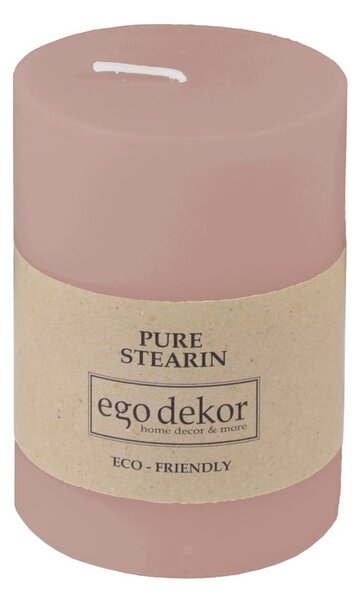 Pudrově růžová svíčka Eco candles by Ego dekor Friendly, doba hoření 37 h
