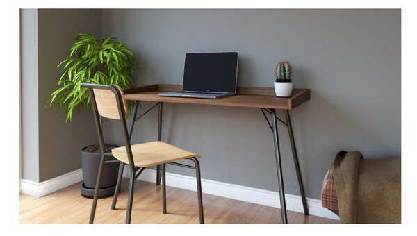 Pracovní stůl s deskou v dekoru ořechového dřeva 52x115 cm Rayburn – Woodman