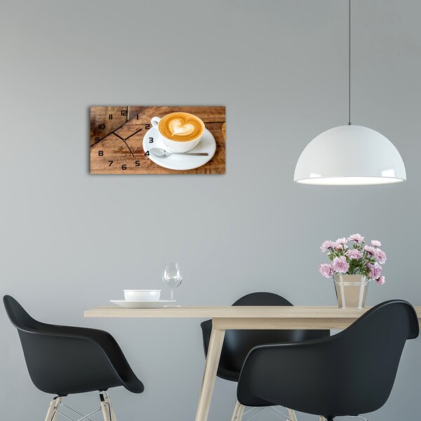 Skleněné hodiny na stěnu Šálek kávy pl_zsp_60x30_f_116619399