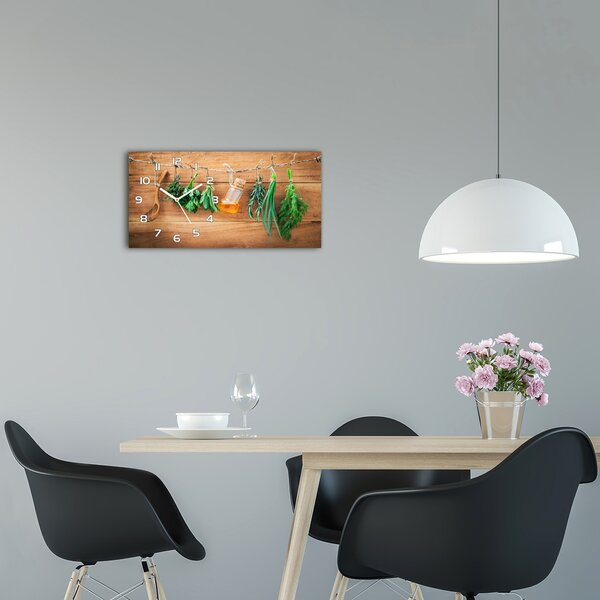 Skleněné hodiny na stěnu Bylinky pl_zsp_60x30_f_116745307