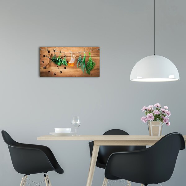 Skleněné hodiny na stěnu Bylinky pl_zsp_60x30_f_116745307