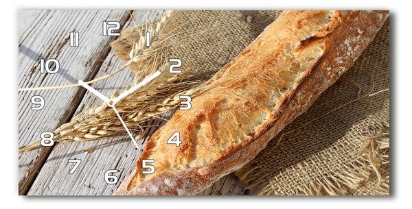 Skleněné hodiny na stěnu Čerstvá bageta pl_zsp_60x30_f_117848104