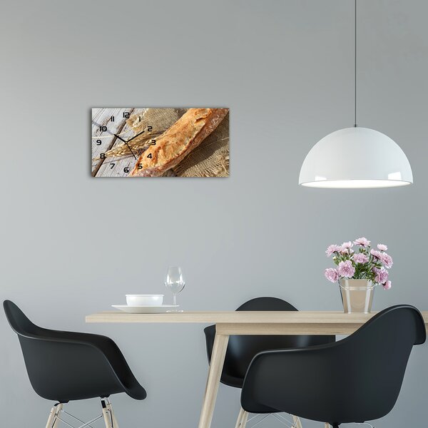 Skleněné hodiny na stěnu Čerstvá bageta pl_zsp_60x30_f_117848104