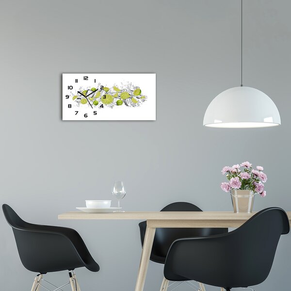 Skleněné hodiny na stěnu Limetka kostky ledu pl_zsp_60x30_f_117934420