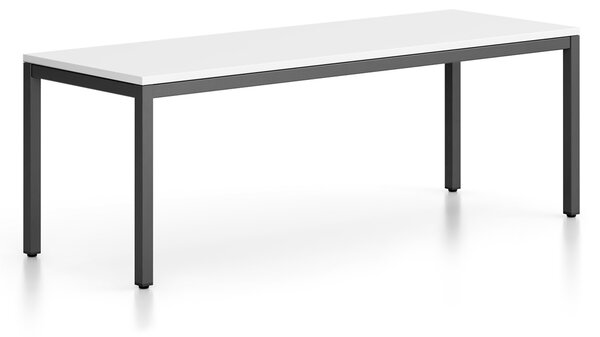 Lavice FRAME, černá podnož, 1685 x 404 x 468 mm, bílá