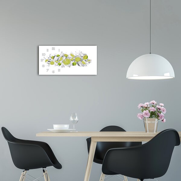 Skleněné hodiny na stěnu Limetka kostky ledu pl_zsp_60x30_f_117934420
