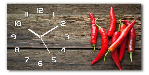 Skleněné hodiny na stěnu Chilli papričky pl_zsp_60x30_f_119501609