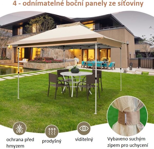 Zahradní altán hnědý, 3,6 x 3,6 m NP11462CF