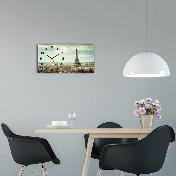 Skleněné hodiny na stěnu Eiffelova věž Paříž pl_zsp_60x30_f_120415657