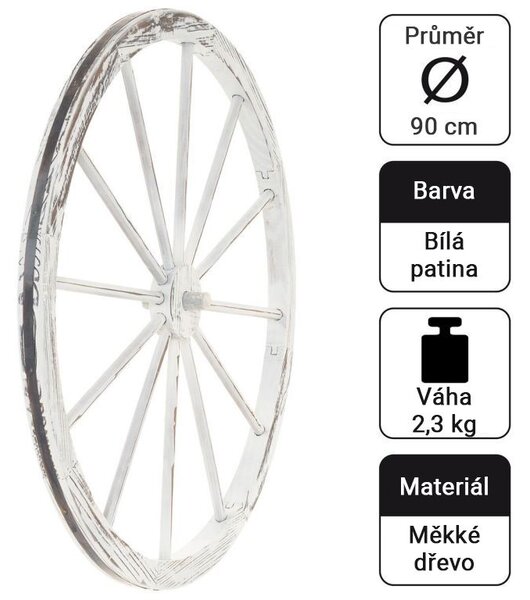 GARTHEN Dekorativní dřevěné kolo, 90 cm