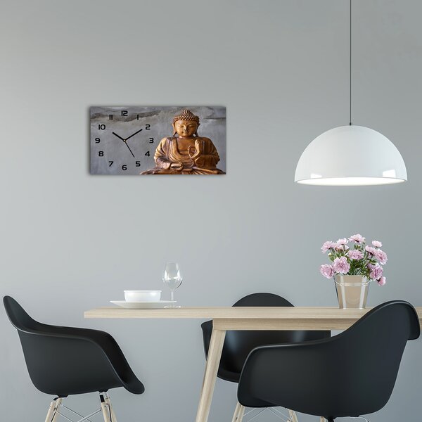 Skleněné hodiny na stěnu Dřevěný budha pl_zsp_60x30_f_120485087