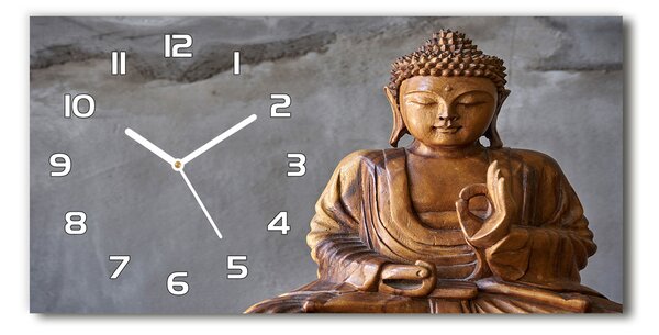 Skleněné hodiny na stěnu Dřevěný budha pl_zsp_60x30_f_120485087