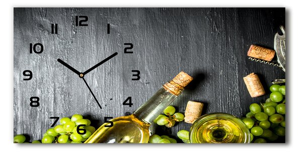 Skleněné hodiny na stěnu Bílé víno a ovoce pl_zsp_60x30_f_120971469