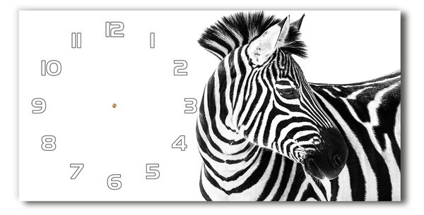 Skleněné hodiny na stěnu tiché Zebra ve sněhu pl_zsp_60x30_f_121577688