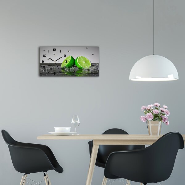 Skleněné hodiny na stěnu Limetka ve vodě pl_zsp_60x30_f_122795664