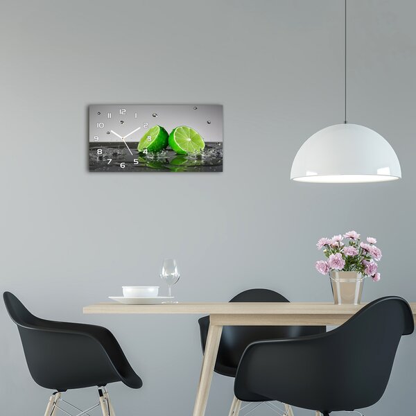 Skleněné hodiny na stěnu Limetka ve vodě pl_zsp_60x30_f_122795664