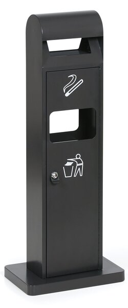 Stojanový popelník s odpadkovým košem, 11 l, šedý