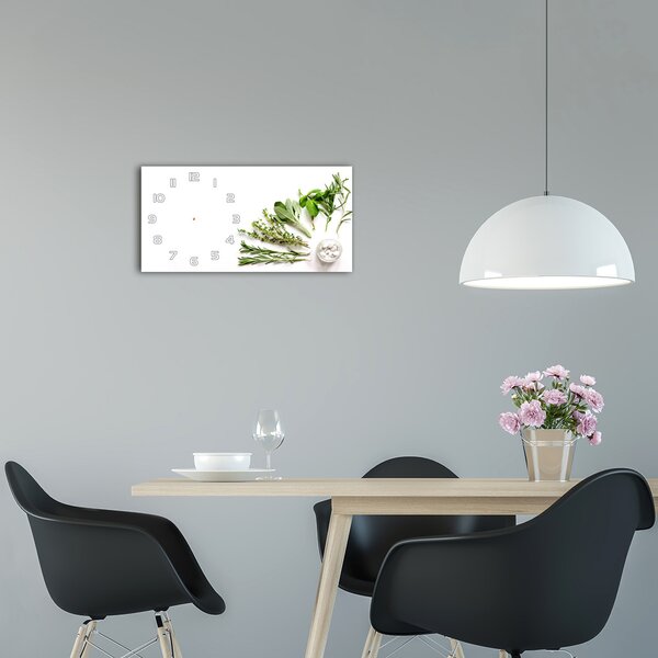 Moderní skleněné hodiny na stěnu Bylinky pl_zsp_60x30_f_125344831
