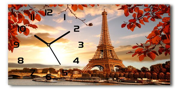 Skleněné hodiny na stěnu Eiffelova věž Paříž pl_zsp_60x30_f_126000678