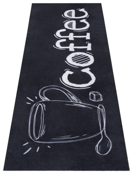 Koberec / Běhoun Hanse Home Cook & Clean Runner Cup Of Coffee černý / bílý