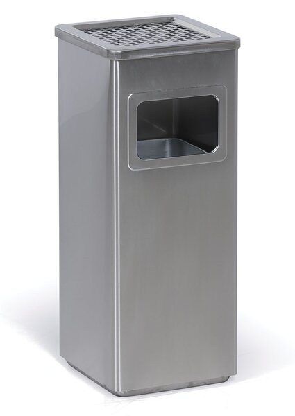 Odpadkový koš s popelníkem a vnitřní nádobou, 11,5 l, nerez