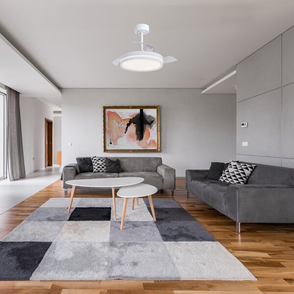 Mantra 9549 Villena Mini, rozvinovací ventilátor se svítidlem a dálk. ovladačem, LED 30W 3000-5000K, bílá, průměr 42/91cm