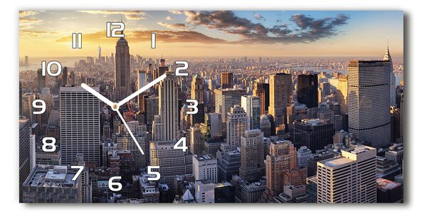 Skleněné hodiny na stěnu New York ptačí pohled pl_zsp_60x30_f_126216157