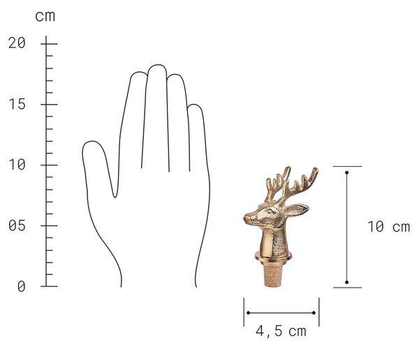TOPPER Uzávěr na láhev jelen 10 cm - zlatá