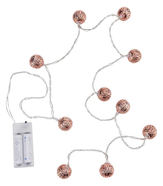 ORIENTAL LIGHTS Světelný řetěz s USB kovové koule 10 světel