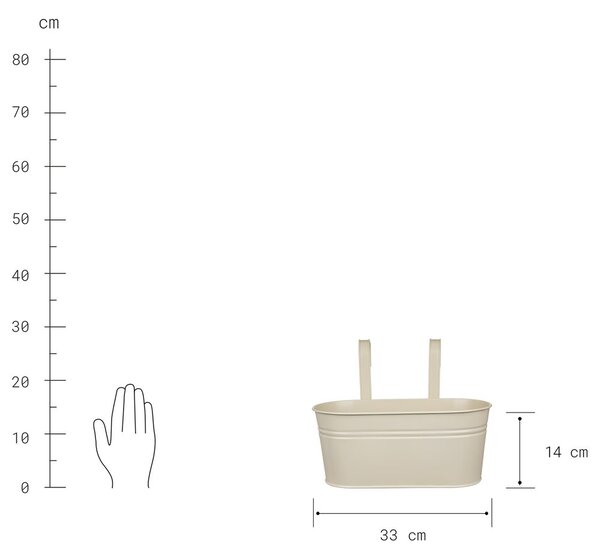 ZINC Truhlík k zavěšení 33 cm - béžová