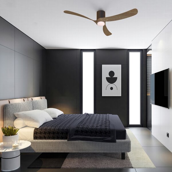 Mantra 9637 Nemo II L, lopatkový ventilátor se svítidlem a dálk. ovladačem, LED 19W 3000-5000K, černá/tmavé dřevo, průměr 132cm