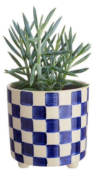NEW DELFT Květináč šachovnice 13,5 cm - modrá