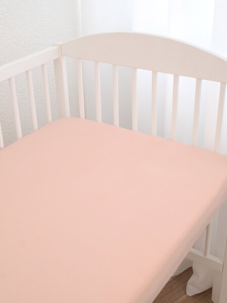 MK Lůžkoviny Jersey prostěradlo do postýlky s elastanem 60 × 120 cm – lososové