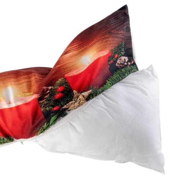 Polštář proti průvanu s LED ČERVENÉ SVÍČKY 18 x 85 cm