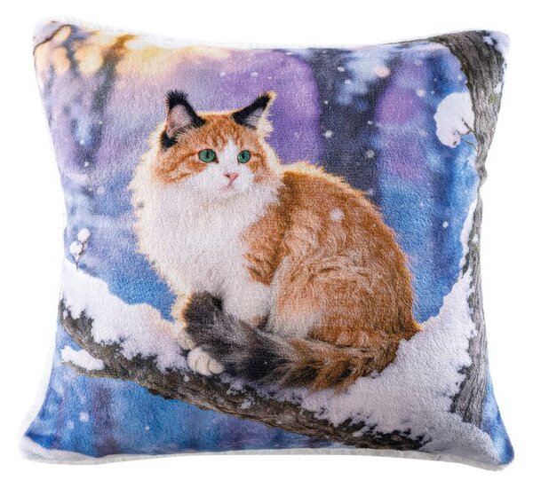 Sada 2 ks povlaků na polštářky z mikroplyše SNOW CAT 45 x 45 cm