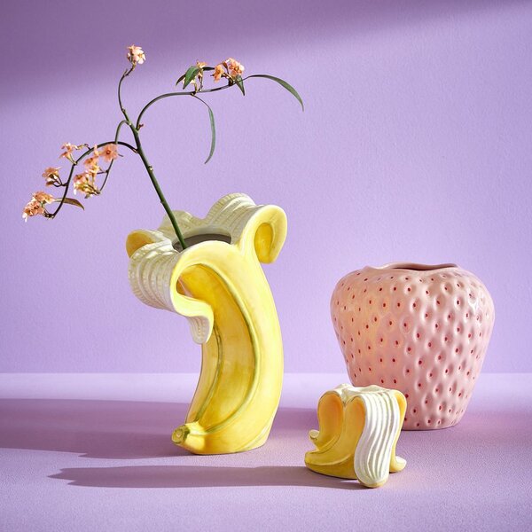 BANANA Váza 24 cm - žlutá